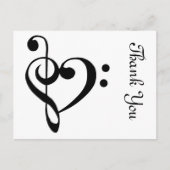 Dank u muzikaal hart briefkaart (Voorkant)