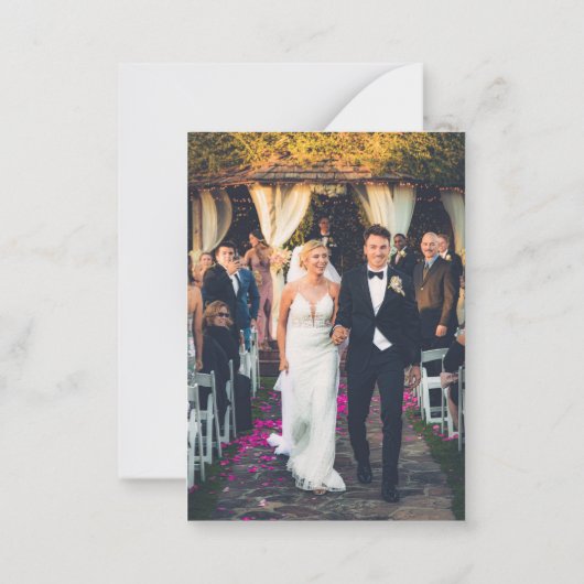 Dank u mystieke zwart goud bruiloft foto kaart notitiekaartje (Achterkant)