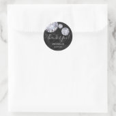 Dank U Naam 16 verjaardag zwarte zijde diamanten Ronde Sticker (Tas)