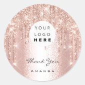 Dank u naam 16e Bridal Roos Roos QR Code Ronde Sticker (Voorkant)