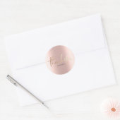 Dank u naam 16e bruids delicate rosegold partij ronde sticker (Envelop)