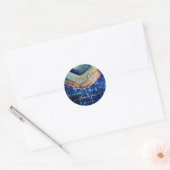 Dank u Naam 16e Bruids Glitter Vonk Marine Ronde Sticker (Envelop)
