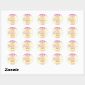 Dank u naam 16e bruids Paarse gouden glitter Ronde Sticker (Vel)