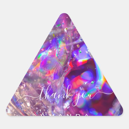 Dank u Naam 16e Bruids PurpleHolograph Crystal Sticker (Voorkant)