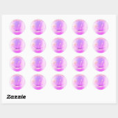 Dank u naam 16e bruids roze Paarse glitter Ronde Sticker (Vel)