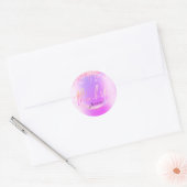 Dank u naam 16e bruids roze Paarse glitter Ronde Sticker (Envelop)