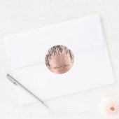Dank U Naam 16e Bruidsdouche Roze Koper Ronde Sticker (Envelop)