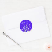 Dank U Naam 16e Bruidswei Koninklijk Blauw Ronde Sticker (Envelop)