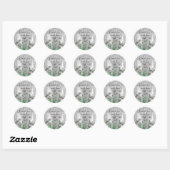 Dank U Naam 16e Bruidsweide Wilde Bloemen Drip Ronde Sticker (Vel)