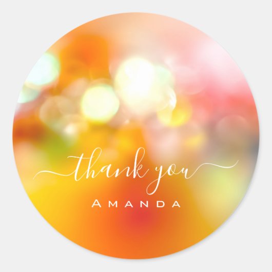 Dank u naam 16e Vrijgezellenfeest roze ombre Ronde Sticker (Voorkant)