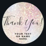 Dank u naam 16th Bridal Birthday Jubileum Ronde Sticker<br><div class="desc">Stuur deze moderne mousserende klas "dank je" sticker naar je vrienden voor je Bridal,  Birthday,  Jubileum,  zoete 16e... .</div>