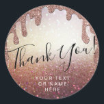 Dank u naam 16th Bridal Birthday Jubileum Ronde Sticker<br><div class="desc">Stuur deze moderne mousserende klas "dank je" sticker naar je vrienden voor je Bridal,  Birthday,  Jubileum,  zoete 16e... .</div>