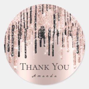 Dank u Naam 16th Bridal Roos Drips VIP Ronde Sticker