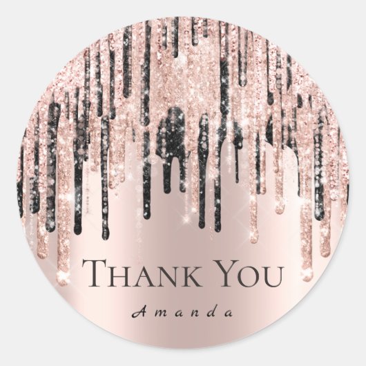 Dank u Naam 16th Bridal Roos Drips VIP Ronde Sticker (Voorkant)