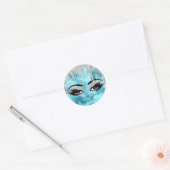 Dank u Naam Confetti Grijs Glitter Wimper Oceaan Ronde Sticker (Envelop)