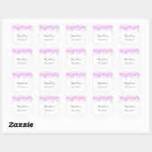 Dank U Naam Drip Favor Wit Roze Vierkante Sticker (Vel)