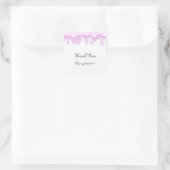 Dank U Naam Drip Favor Wit Roze Vierkante Sticker (Tas)