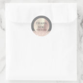 Dank u Naam Witte Rose Blush Grijs Glitter Ronde Sticker (Tas)