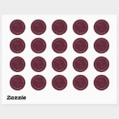 Dank U Naam Zegel Roos Burgundy Glitters  (Vel)