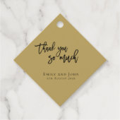 Dank u / namen / bericht bruiloft diamant goud bedankjes labels (Voorkant)