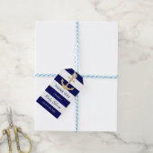 DANK U Nautical Navy Blue Anker BABY SHOWER Cadeaulabel (Met Touw)