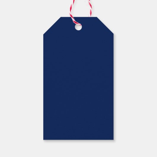 DANK U Nautical Navy Blue Party Favor LOGO Cadeaulabel (Achterkant)