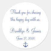 Dank u Nautical Wedding Stickers (Voorkant)