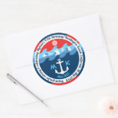 Dank u nautische ankerboot rood wit blauw ronde sticker (Envelop)
