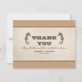 Dank u nautische zeepaardjes bruiloft platte kaart (Voorkant)