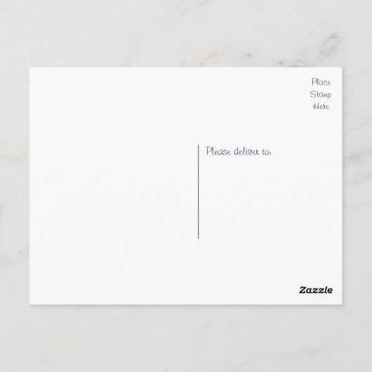 Dank u Navy Blue Love Heart Briefkaart (Achterkant)