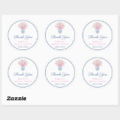 Dank u Navy Blue Pink Ginger Jar Vrijgezellenfeest Ronde Sticker (Vel)