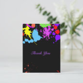 Dank u Neon Green Roze Red Turquoise Bedankkaart (Staand voorkant)