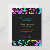 Dank u Neon Green Roze Red Turquoise Bedankkaart (Achterkant)