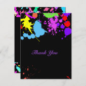 Dank u Neon Green Roze Red Turquoise Bedankkaart (Voorkant / Achterkant)