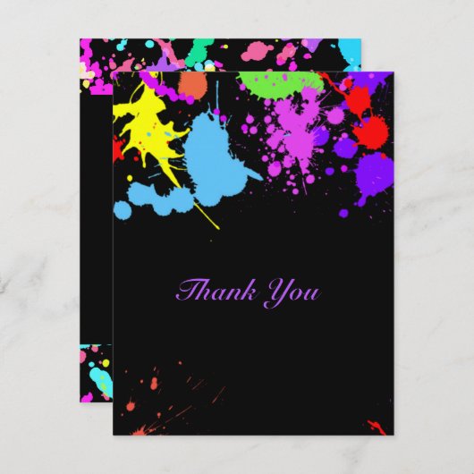 Dank u  Neon Green Roze Red Turquoise Bedankkaart (Voorkant / Achterkant)