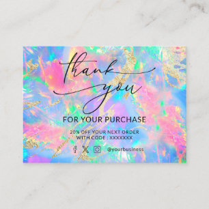 Dank u Neon Opal visitekaartje