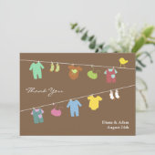 Dank u Neutral Baby shower Flat Kaart (Staand voorkant)