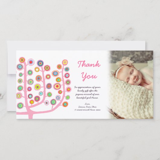 Dank u Nieuwe Baby Aankomst Gift Photocard Bedankkaart (Voorkant)