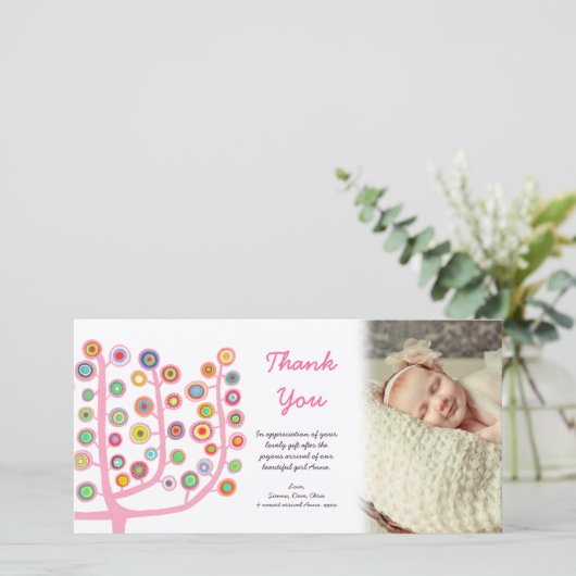 Dank u Nieuwe Baby Aankomst Gift Photocard Bedankkaart (Staand voorkant)