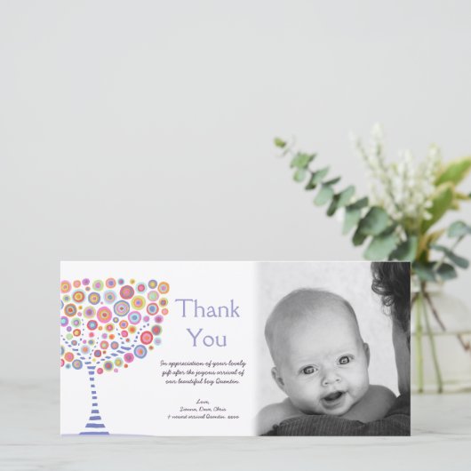 Dank u Nieuwe Baby Aankomst Gift Photocard Bedankkaart (Staand voorkant)