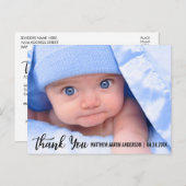 Dank u Nieuwe Baby Modern Aankondigingskaart (Voorkant / Achterkant)