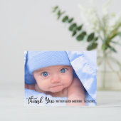 Dank u Nieuwe Baby Modern Aankondigingskaart (Staand voorkant)