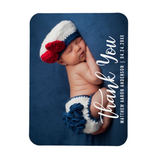 Dank u Nieuwe Baby Modern Magneet (Verticaal)