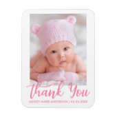 Dank u nieuwe Baby Pink Script Magneet (Verticaal)