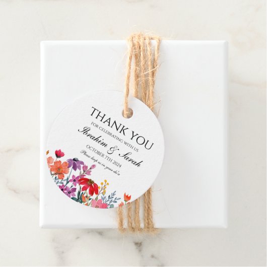 Dank u nikah moslim bruiloft gunst bloemenfeest bedankjes labels (In situ)