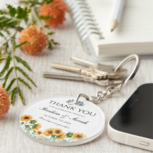 Dank u nikah moslim bruiloft gunst bloemenfeest sleutelhanger (Voorkant Rechts)