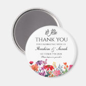 Dank U nikah moslim bruiloft gunst bloemenronde Magneet (Voorkant / Achterkant)