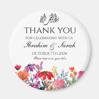 Dank U nikah moslim bruiloft gunst bloemenronde Magneet