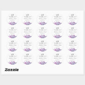 Dank U nikah moslim bruiloft paarse bloemen Ronde Sticker (Vel)