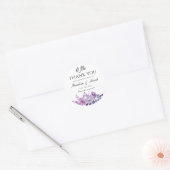 Dank U nikah moslim bruiloft paarse bloemen Ronde Sticker (Envelop)